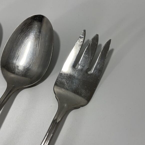 Lot Of 3 Oneida Stainless Gala Impulse Solid Serving Spoon Meat Fork Glossy Vtg - Picture 3 of 6